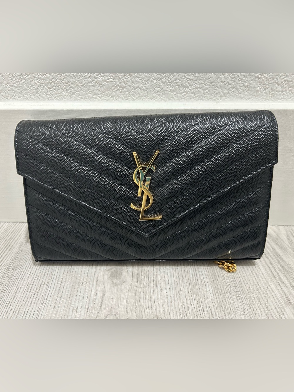 YSL Monogram Large Wallet on Chain